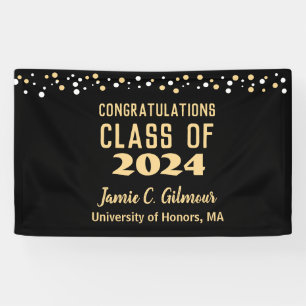 Gold White confetti Congratulations Grad Banner