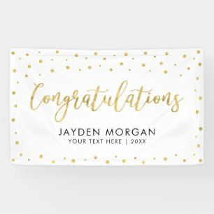 Gold & White   Congratulations Party Event Banner