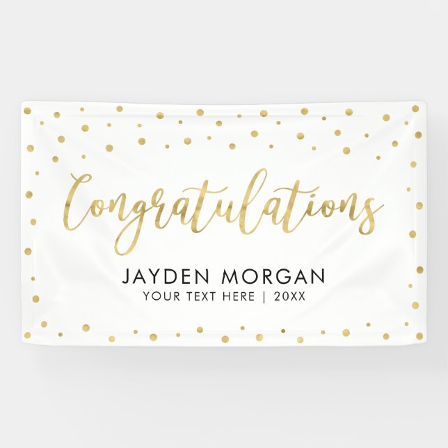 Gold & White | Congratulations Party Event Banner (Horizontal)