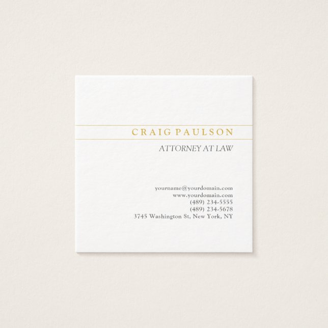 Gold & White Consultant Attorney Profession Thick (Front)
