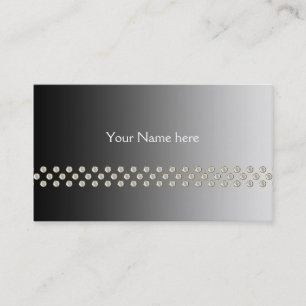 Gold White Dots Border + your name & address Business Card