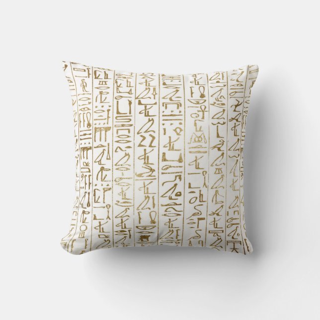 Gold & White Egyptian Egypt Glam Modern Chic Cushion (Front)