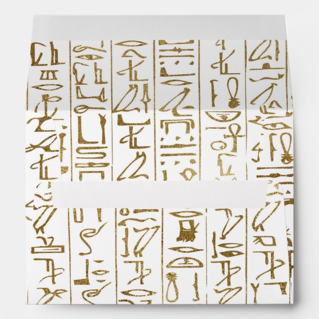Gold & White Egyptian Egypt Glam Modern Chic Party Envelopes (Back (Bottom))
