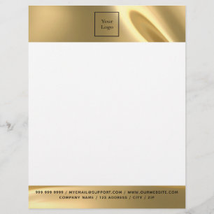 Gold white elegant business logo custom letterhead