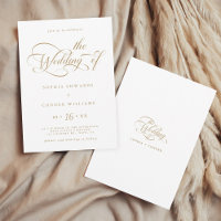 Gold & White Elegant Charm Script Wedding