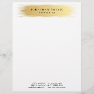 Gold White Elegant Professional Template Modern Custom Letterhead