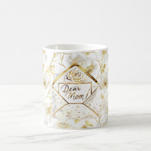 Gold White Floral Mom Coffee Mug