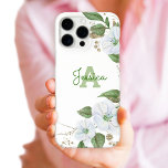 Gold White Floral Watercolor Monogram Script Chic iPhone 16 Pro Max Case<br><div class="desc">A chic, stunning, sophisticated, white and faux gold glitter floral watercolor with personalised script typography and a san serif type monogram initial overlay a stylish, airy white background on this chic, elegant, modern cell phone case. Personalise with your name and monogram. Makes a fun and stylish statement every time you...</div>