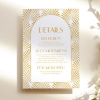 Gold White Geometric Art Deco Wedding Details