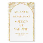 Gold White Geometric Art Deco Wedding Welcome Sign