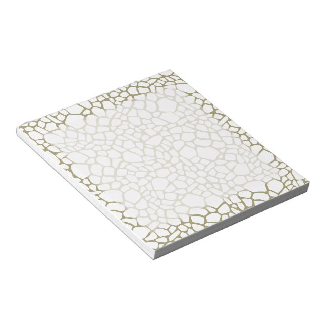 Gold White Giraffe Print Notepad (Angled)