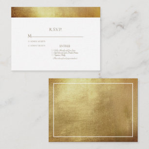 Gold & White Glam Wedding RSVP Enclosure Card