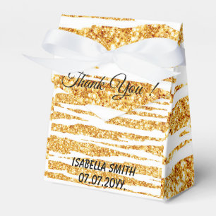 Gold White Glitter Boho Popular Tiger Collection Favour Box