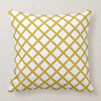 Gold & White Grade A Cotton Throw Pillow 20x20