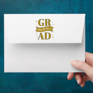 Gold & White Graduation Party Envelope