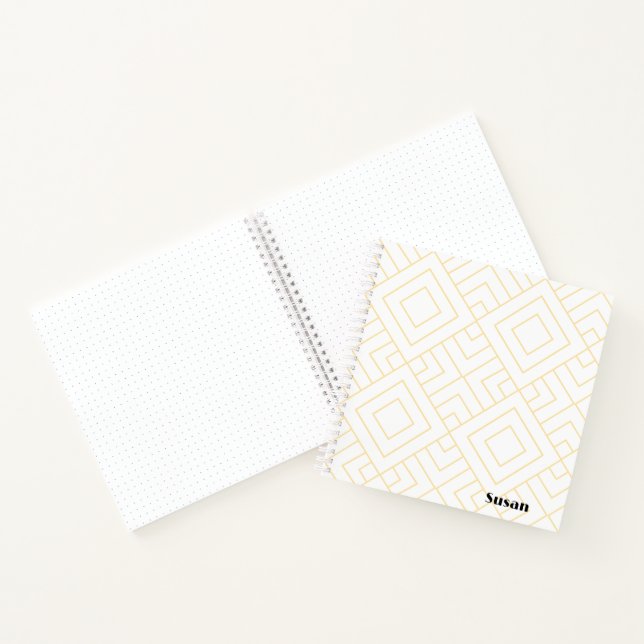 Gold White Graphic Diamonds Sketchbook Journal (Inside)