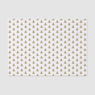 Gold/White Iconic Christmas Tree Pattern Tissue Paper