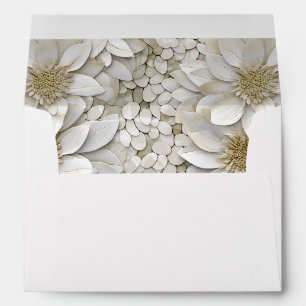 Gold White Lotus Flowers Envelope