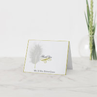Gold White Marabou Feather Anniversary Thank You