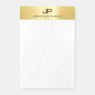 Gold White Marble Elegant Modern Template Trendy Post-it Notes