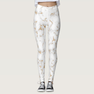 Gold & White Marble Leggings