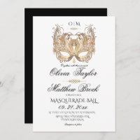 Gold White Masquerade Wedding 