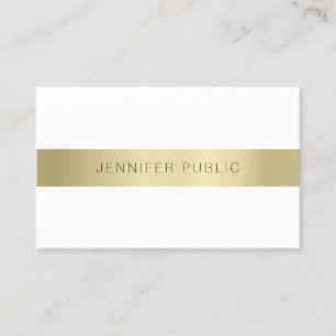 Gold White Minimal Design Elegant Modern Template Business Card