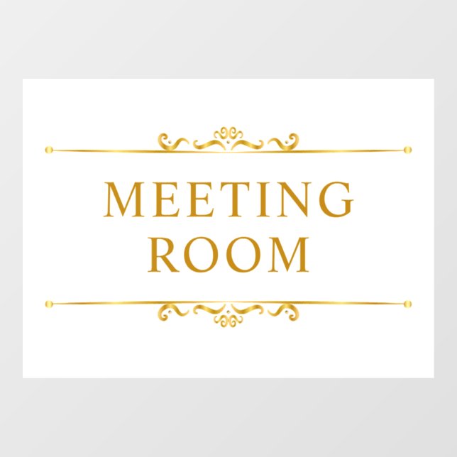 Gold White Minimal Door Sign Window Cling (Sheet)