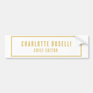 Gold & White Minimalist Professional Modern Bumper Sticker