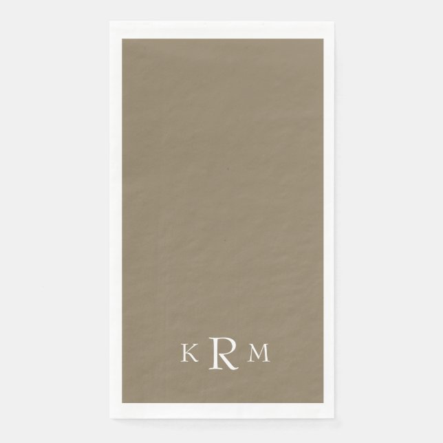Gold & White Monogram Napkin (Front)