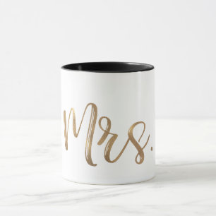 Gold & White MRS. Typography Modern Minimal Type Mug