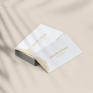 Gold White Paisley Mandala Business Card