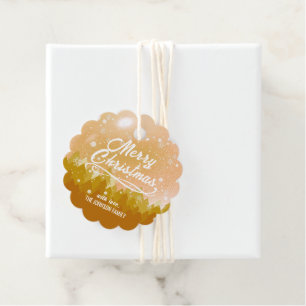 Gold White Peaceful Snow Forest Christmas New Year Favour Tags