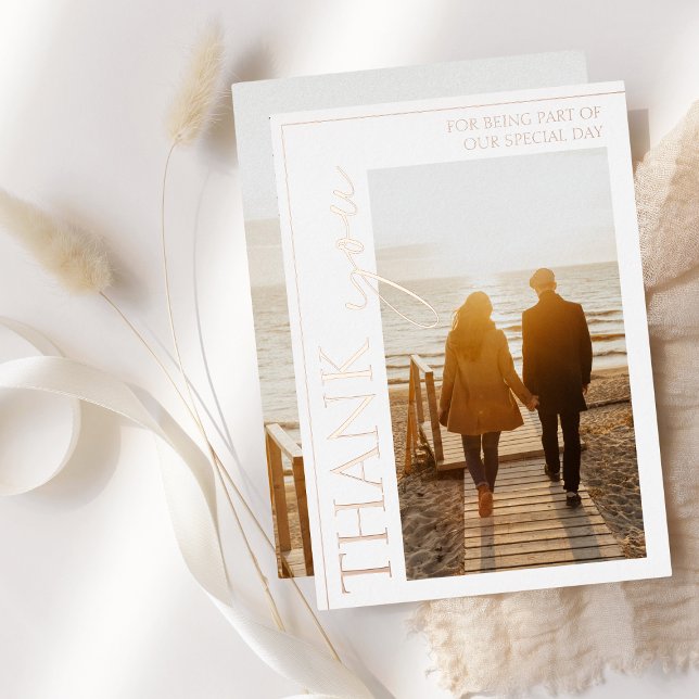 Gold White Photo Wedding Thank You Rose (Creator Uploaded)