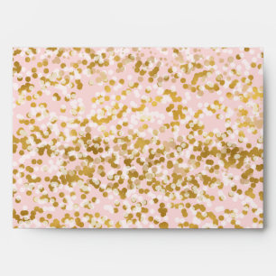 Gold White Pink Confetti Envelope