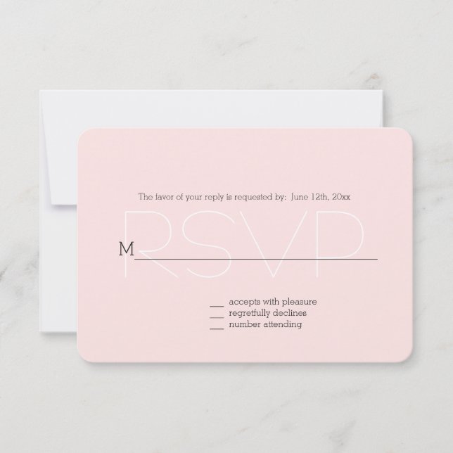 Gold White Pink Confetti RSVP Card (Front)