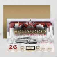 Gold White & Red City Lights Limo Hollywood Party