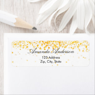 Gold white return address