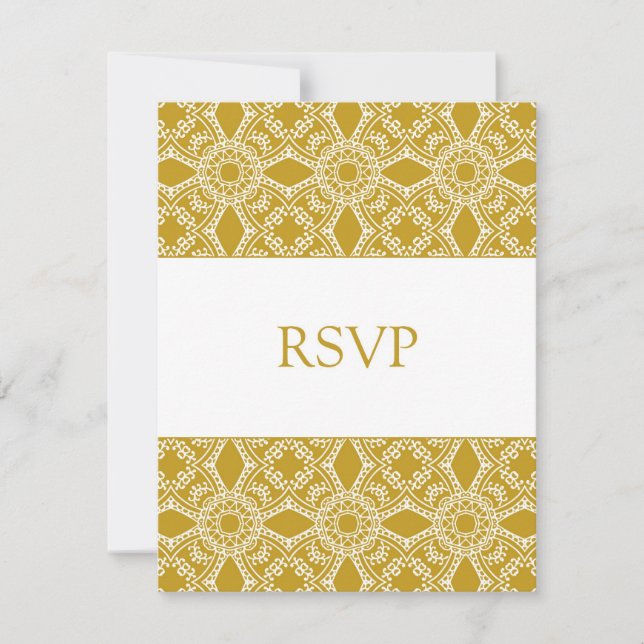 Gold/White RSVP 2-sided Card (Front)