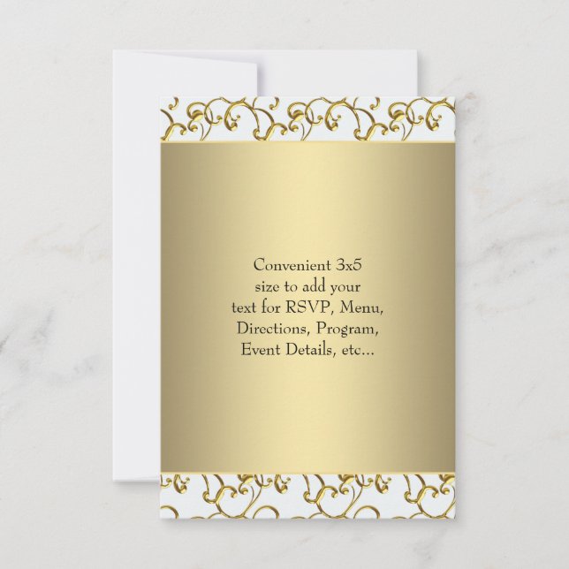 Gold White RSVP Card (Front)