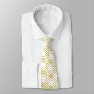 GOLD WHITE SCALE PATTERN TIE