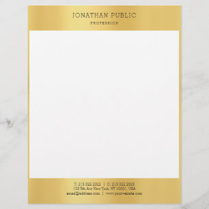 Gold White Simple Modern Professional Template Custom Letterhead