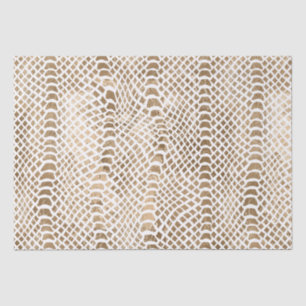 Gold White Snake Print Tissue Paper