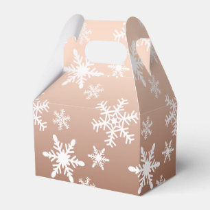 Gold White Snowflakes Christmas Favour Box