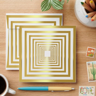 Gold white square optical illusion Envelope