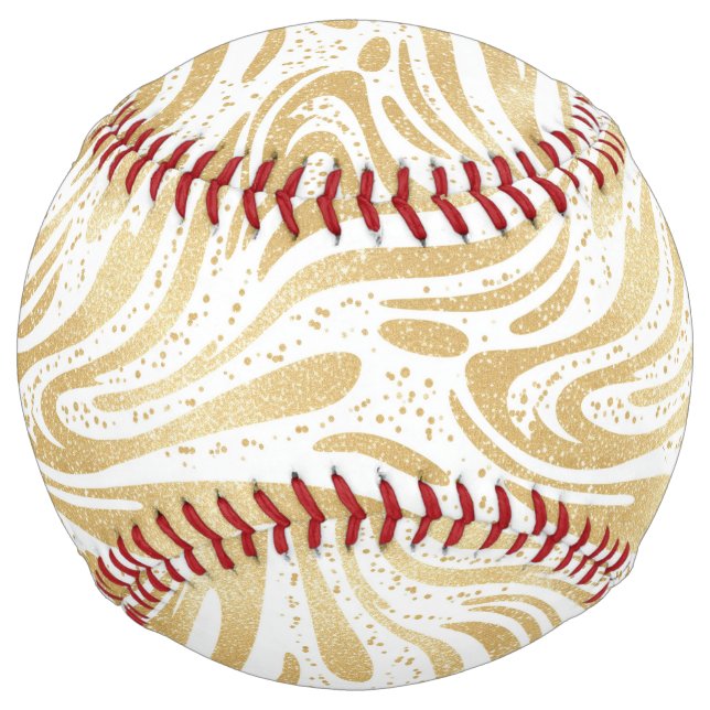 Gold White Swirls Softball (Front)