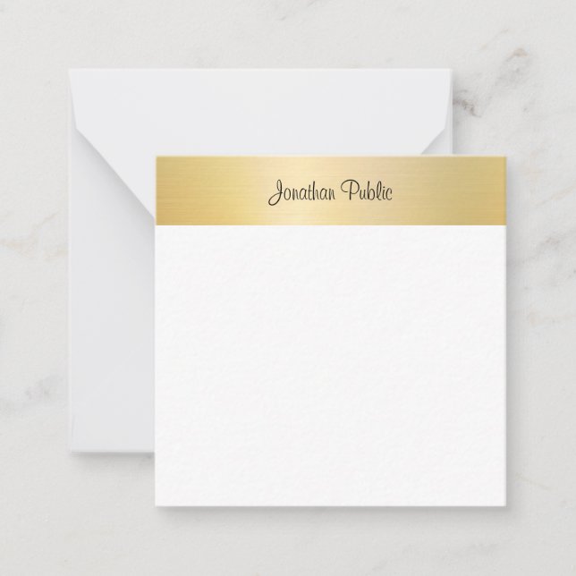 Gold White Template Handwriting Script Name (Front)