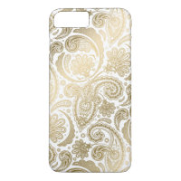 Gold & White Vintage Damasks Paisley Lace
