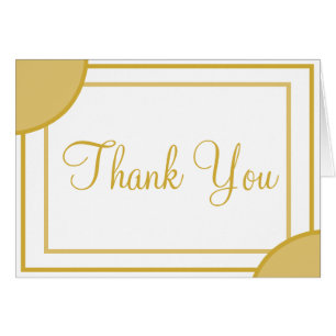 Gold White Wedding Thank You Geometric