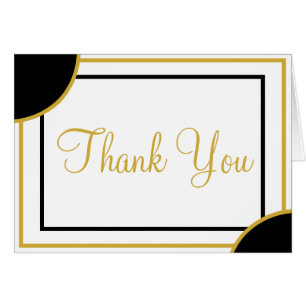Gold Whte Black Wedding Thank You